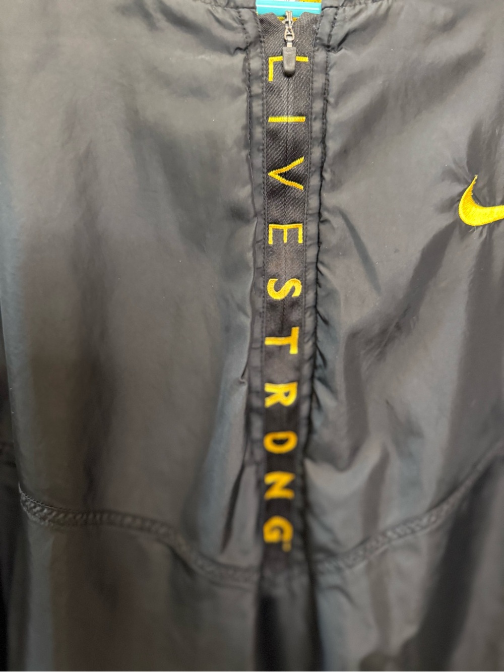 Nike Black and Yellow Livestrong Hooded Windbreaker Jacket - Picture 4 of 11